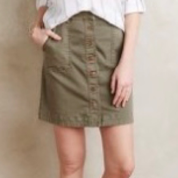 Pilcro and the Letterpress Dresses & Skirts - Pilcro Chino Button-Front Skirt